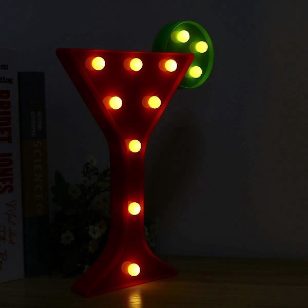 Marquee Skylt Lampa, LED Marquee Cocktail Batteridriven Hem Bar Party Dekor Skylt (batteri ingår ej)