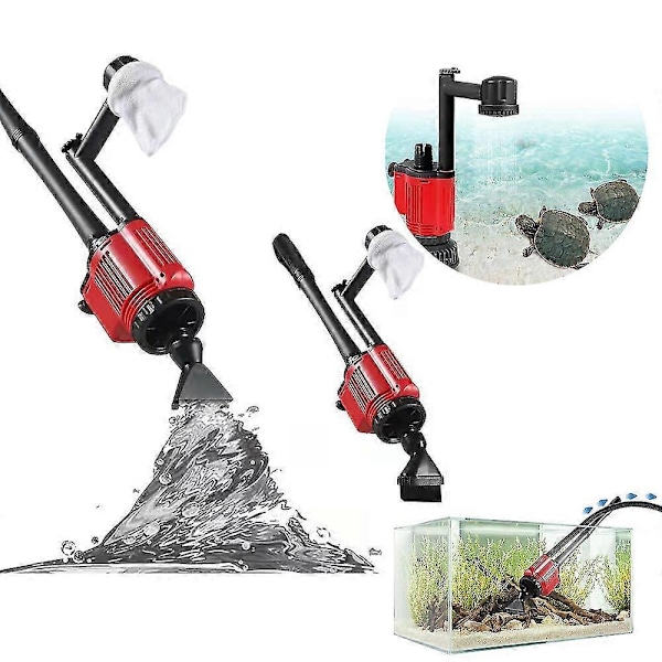 Akvarium Grusrengörare Automatisk Akvarium Rengöring Vattenbytare Akvarium Elektrisk Sugpump Fiskbajs Rengöringsverktyg Sandtvätt Toalett
