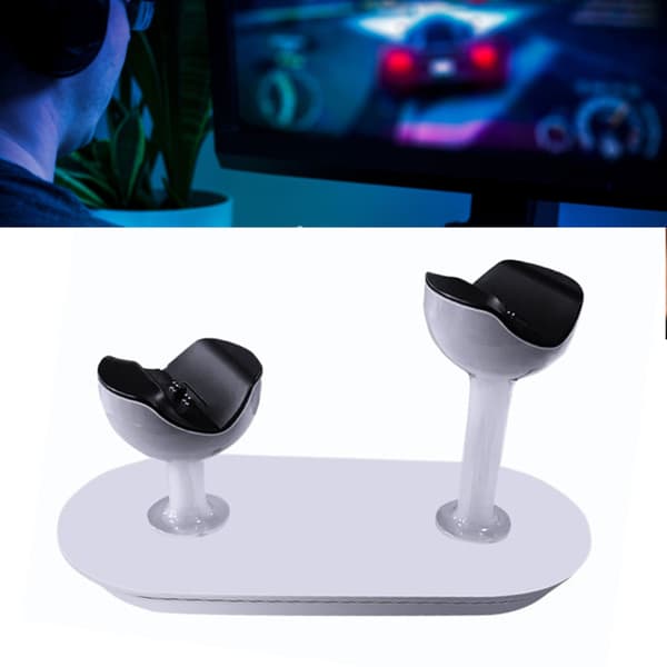 För Switch Controller Dubbel Laddningsdocka Typ C Snabbladdning LED-indikator Gamepad Laddningsdockningsstation Vit
