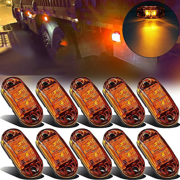 10 st LED Positionsljus för Lastbilssläp Sidomarkeringsljus - Vattentätt och Superstarkt Släpljus Bakljus Blinkers Bromsljus