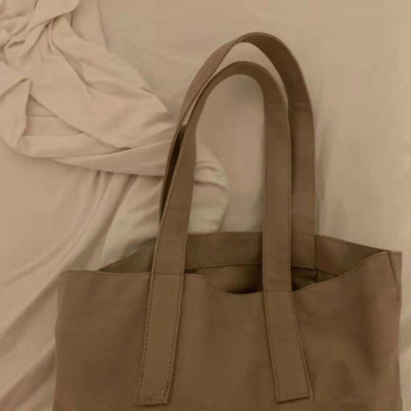 Canvas Tote Bag Enkel Hög Kapacitet Student Axelväska Med Dold Fickor För Kvinnor 3FTER Mönster