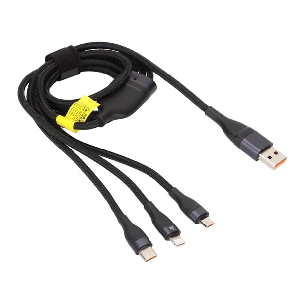 Hurtigopladningskabel 2 til 3 USB Type C til Type C IP Micro USB 100W Datakabel til Mobiltelefon Tablet Spillekonsol