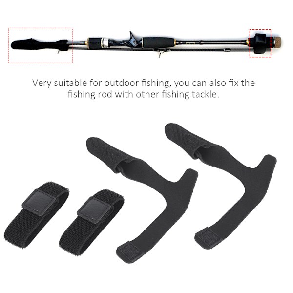 2 set Bärbart fiskespöbälte Hög flexibilitet Stångskydd Cap Rem Fästbandage Set Tillbehör