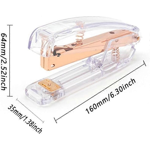2025 Egnet transparent stiftemaskin, kontorstiftemaskin, roségull stiftemaskin, kontorrekvisita skrivesaker kontorrekvisita for jenter