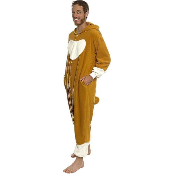 Djur och havsdjur plysch cosplaydräkt - rolig och lekfull Halloween-dräkt för vuxna X-Small brun