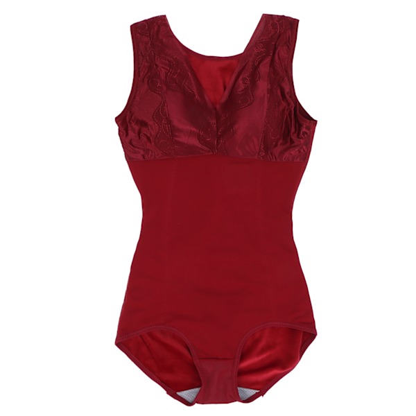 Kvinnor Tjock Mjuk Hudvänlig Andas Varm Håller Magen Midja Åtstramande Kroppsformare (Jujube Red)XXXL