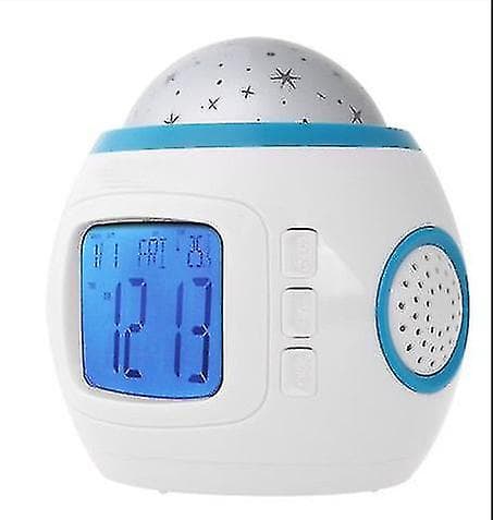 Projection Alarm Clock LED Music Starry Sky Projection Alarm Clock Creative Children's Night Light Multifunction Calendar