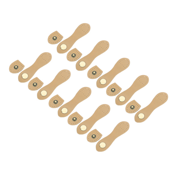 10 set sy på läder snäppspänne DIY handgjord mjuk äkta läder plånbok flik stängningar för hantverksväskor beige