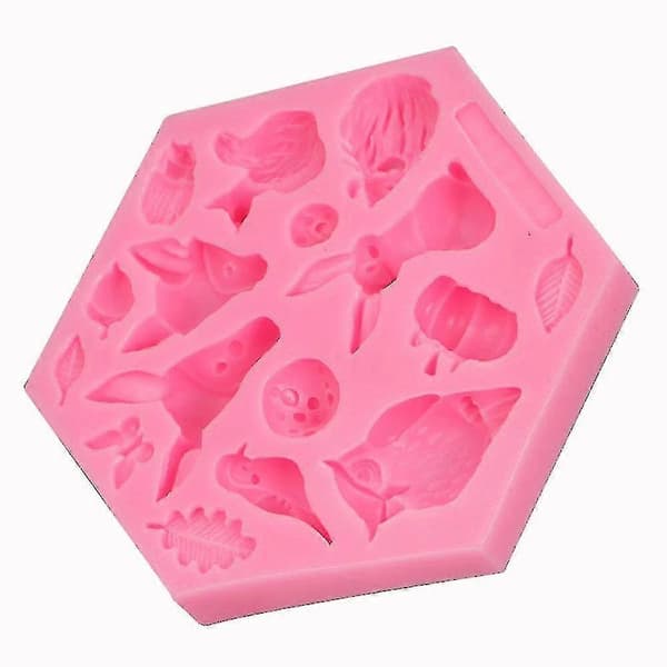 Silikon Dyre Fondantform Kakedekorasjon Baking Sjokoladeform Pink