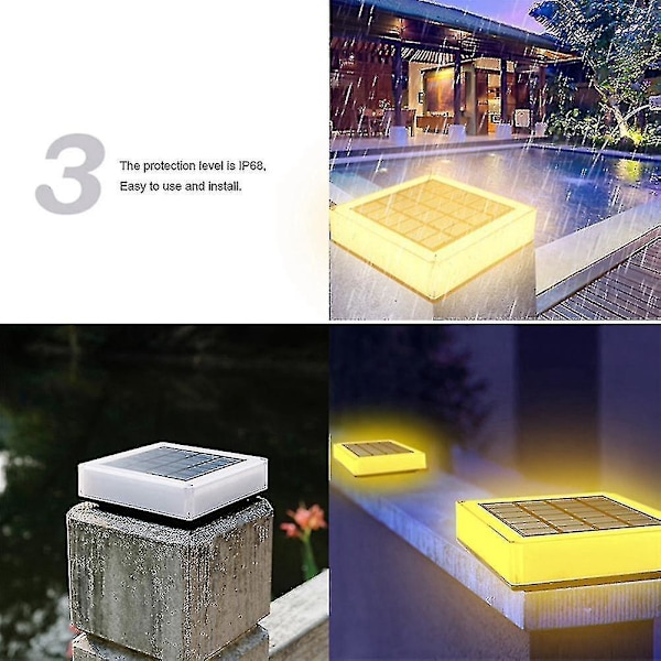 Solarlampa Stolpe LED Strålkastare Vattentät Modern Solarlampa