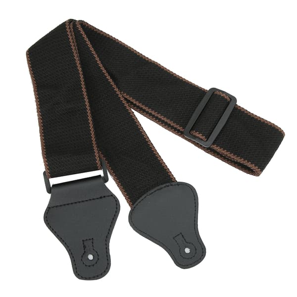 Gitarrrem Akustisk Elektrisk Bas Ukulele Bälte Justerbar Breddad PU-läder 3 Plektrum (Brun)