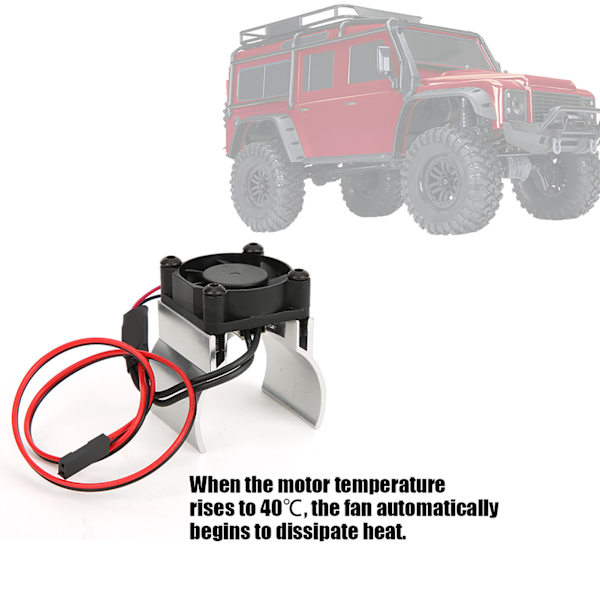 Motor Køleplade Køleventilator 1/10 RC Bilmodel Tilbehør Passer til Traxxas TRX-4 Sølv