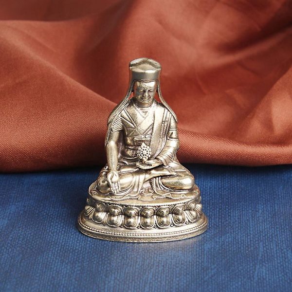Tibetanska mässingsbuddhastatyer av Sakya Buddhas fem förfäder - ornament, Basi Barozhe Gyaltsen, tillbedjanstatyer, gammal brons från Wenwan