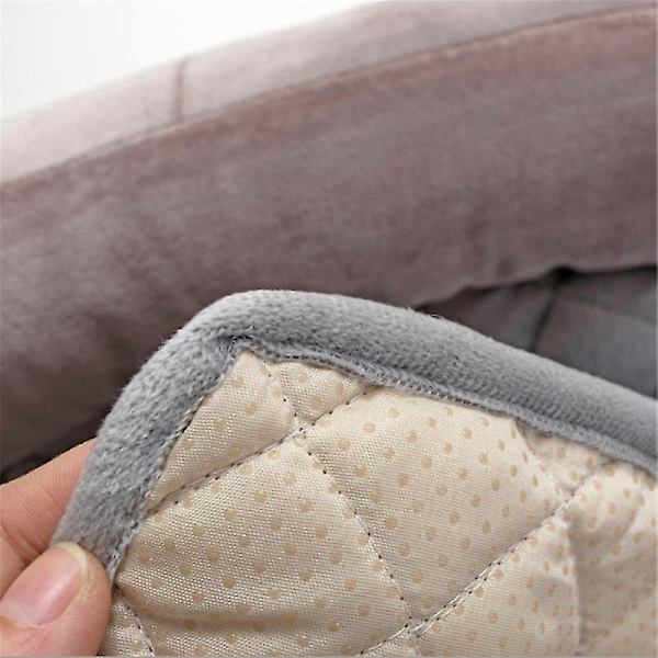 Fløjls kæledyrs sofa seng - Medium størrelse, skridsikker og vandtæt, med 3-sidede puder - Ideel møbelbeskyttelse til kæledyr 90X120CM GRÅ LILLA