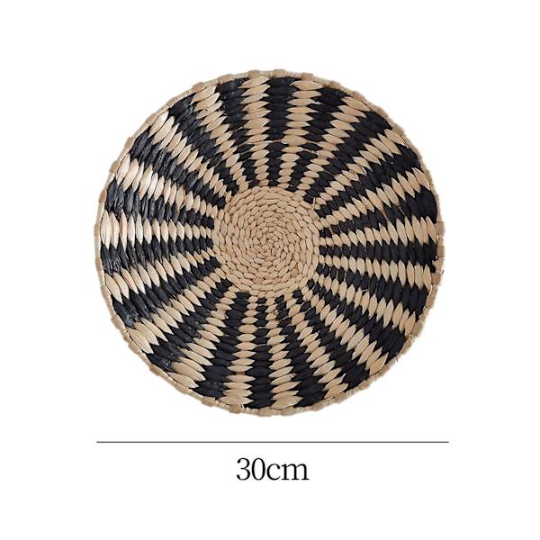 Vævet Kurv Vægophæng Simple Ophæng til Terrasse Sort 30cm Hvid 30cm