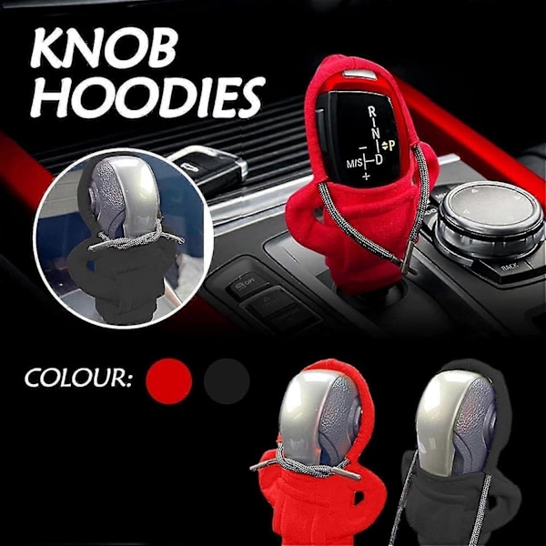 Växelspaksknopp Hoodie Skydd - 2st Mjuk Sweatshirt för Biltillbehör gul-röd-rosa-blå 8st