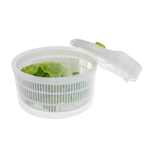 Salatspinner med integrert sil, rotasjonsdrift - Hvit