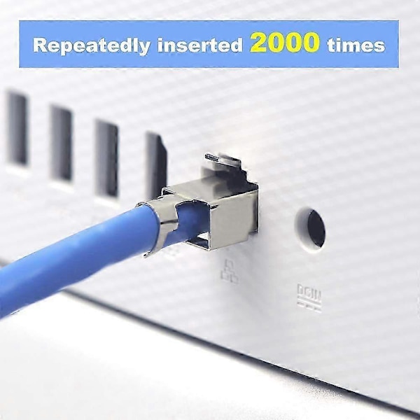 20 Pakke CAT7 Skjermet RJ45 Kontakt Cat6A Cat7 RJ45 Modulær Plugg med Lastestang og RJ45 Strekkavlastning