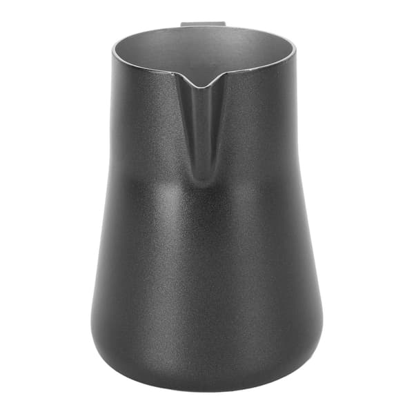 Mælkeskummerkande i rustfrit stål, kande til opskumning, blandekop til kaffedrikke 350 ml sort