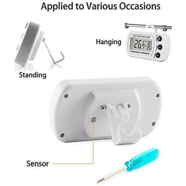 Vattentät kylskåpstermometer med lättläst LCD-display