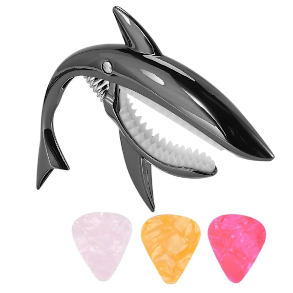 Gitar Capo Sink Alloy Capo med Plekter, Svart