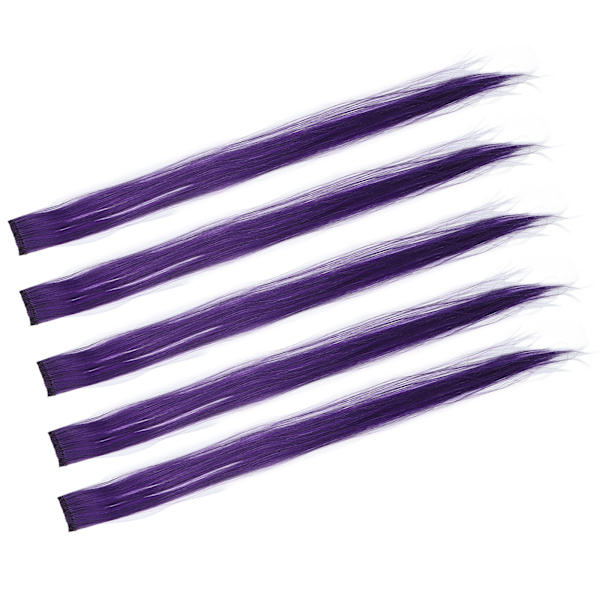 5kpl värillinen hiusklipsi Cosplay Party -hiuspidennys Suorat hiusklipsit kohokohdat naisille Violetti