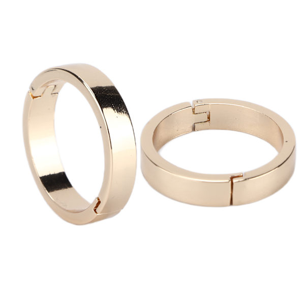 5 stk. runde karabinhager i holdbar legering, tilbehør til løse spiralnotesbøger, ydre diameter 30 mm, indre diameter 25 mm