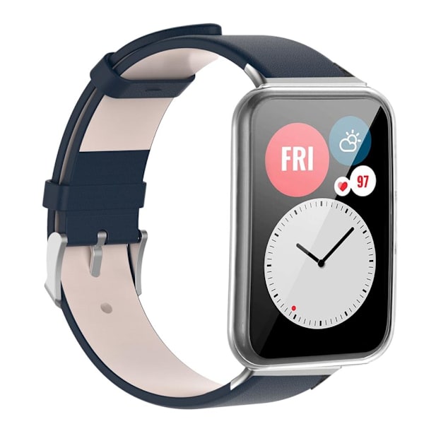Watch ranneke, nahkaranneke laivastonsininen, mukava ja säädettävä varaosa watch FIT2