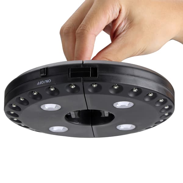 Udendørs Parasolfod 28 LED Lys Have Gårdhave Plæne Camping Natlampe (Sort)