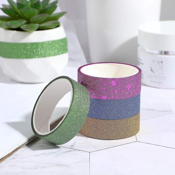 20 ruller metallisk glitter Washi-tape til kunsthåndværk, scrapbog, gaveindpakning og festartikler i tilfældige farver