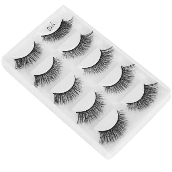 5 par tjocka täta lösögonfransar Tredimensionella långa lockiga lösögonfransar Makeup Tool(D26)