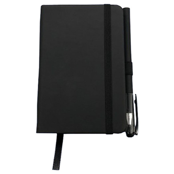 Anteckningsblock Svart Utseende PU Papper 14,5x21x 1cm Praktisk Bärbar Journal Notebook för Skolmötesplanering