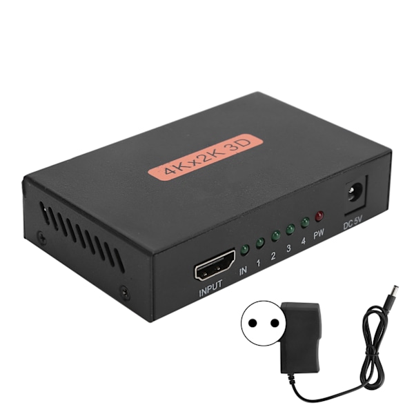 High‑Definition Multimedia Interface Splitter 4Kx2K Monitor Splitter Video Adapter Wide Voltage 100‑240VEU Plug