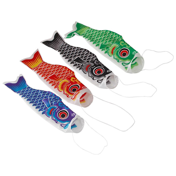 4 Stycken 150cm Japansk Vindsocka Karp Flagga Koi Nobori Segelfisk