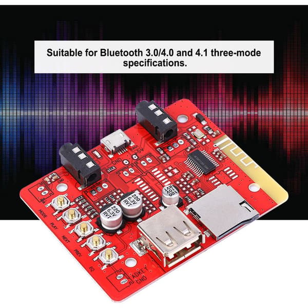 5V WiFi trådløs lydmottakermodul kompatibel med Bluetooth, USB og TF-kort.