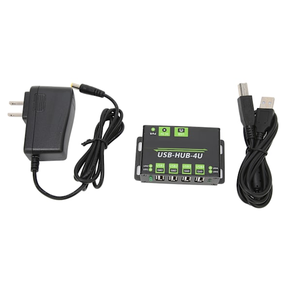 Industriell expansionshubbadapter 4-portars USB2.0 Multipel skyddskretsar Multigränssnittshubb 100V‑240VUS-kontakt