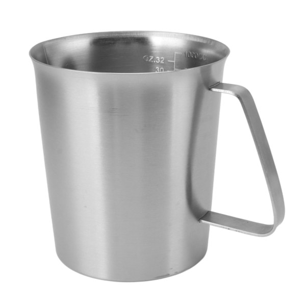 304 rustfritt stål melkeskummerkanne Kaffe Melkeskummerkanne Melkeskummerkopp med håndtak 1000ML