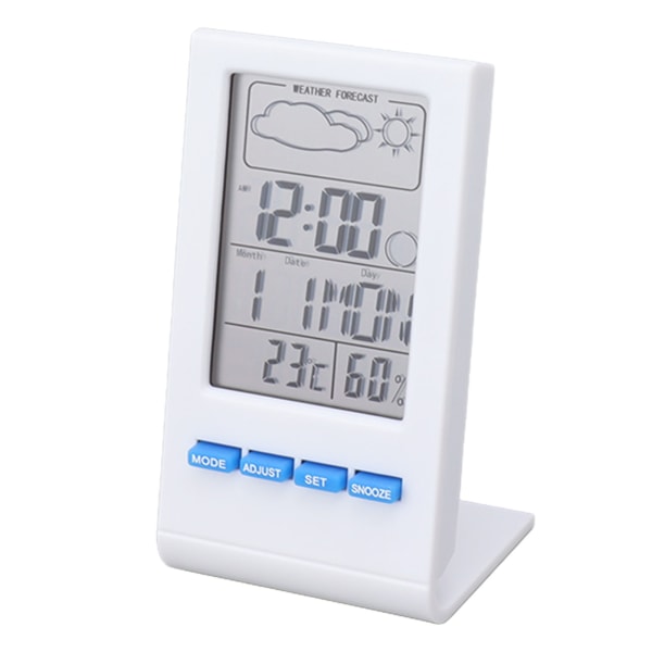 LCD-skärm Digital hygrometer inomhus termometer fuktighetsmätare temperatur fuktighetsmonitor larmfunktion väderdisplay vit