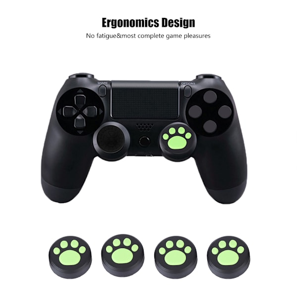 4 st silikonjoystick för PS3/PS4 tumgrepp vipplock för Switch Pro (grön)