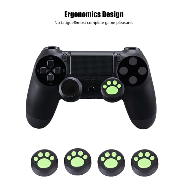 4 STK Silikon Joystick for PS3/PS4 Tommelgrep Rocker Cap Deksel for Switch Pro (Grønn)