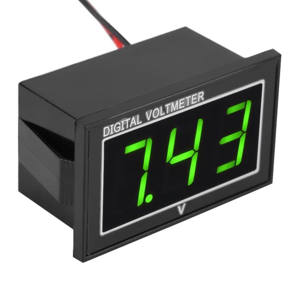 1 stk. Digital 0,56\" LED-display Vandtæt Voltmeter DC Spændingsmåler Panel (5-130V, Grøn)