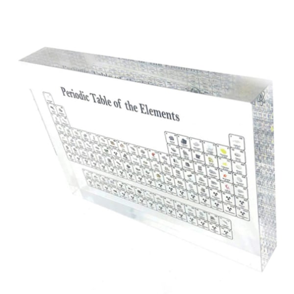 Akrylisk periodiskt system med 85 element inuti undervisning kemiska element periodiskt system för hem transparent 150x114x20mm / 5.9x4.5x0.8in
