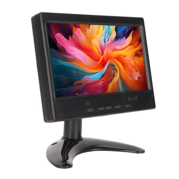 7 tums bärbar bildskärm 1024x600 stöder HD Multimedia Interface VGA AV bärbar skärm med stöd för PC 100‑240V Moon Bracket EU-kontakt