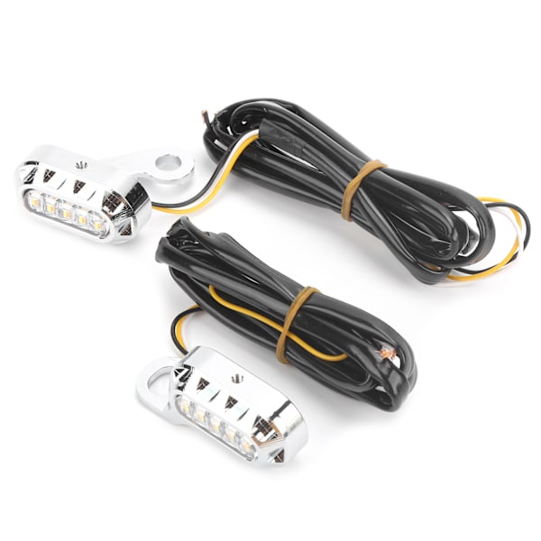 2 st LED-blinkers för motorcykel, transparenta linser, passar till XL 48 72 1200 883 2004-2020, silverpläterat hölje