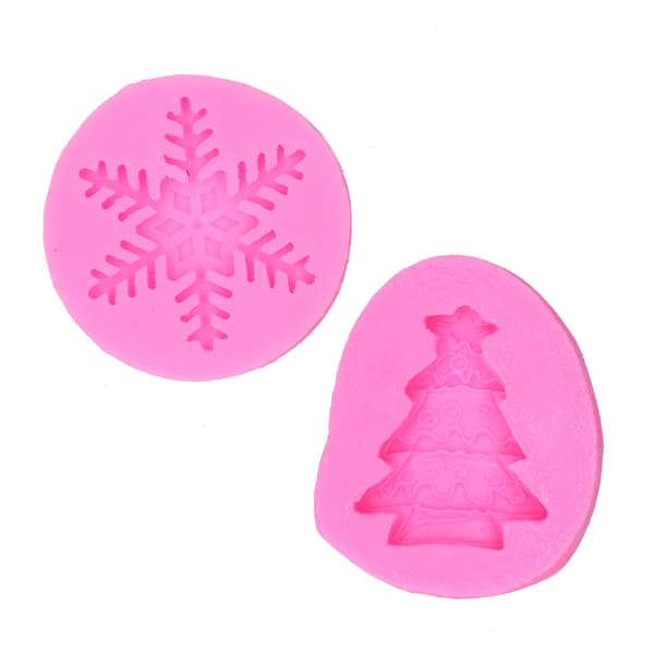 Julefondantforme Nonstick Højtemperaturbestandige Fleksible Silikonebageforme