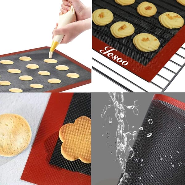 2 stk. Non-stick bageplade, glasfiber ovnmåtte, kagemåtte, silikone bageunderlag, bageværktøj