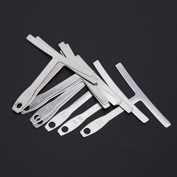 9 st Gitarr Radius Mätare Rostfritt Stål T-formad Linjal Greppbräda Mätning Luthier Verktyg (Silver)