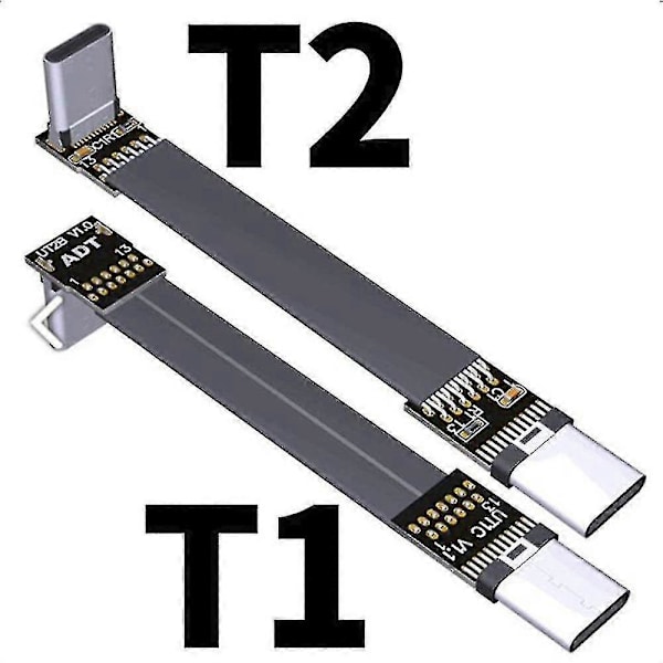 Usb 3.1 Typ C Till Typ C Förlängningskabel 90 Graders Adapter Fpc Fpv Ribbon Platt Usb C Kabel 3a 10gbp _SZXM