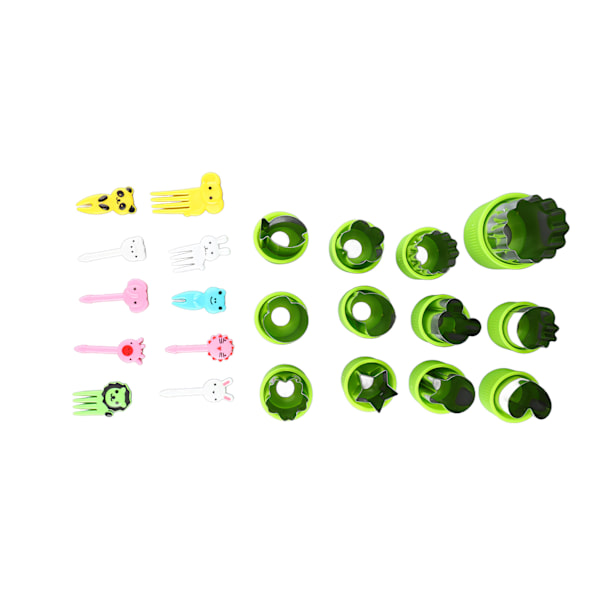 6 stk sandwichkuttere 12 stk kakeform for grønnsaker og frukt med 10 stk matgafler for DIY-baking