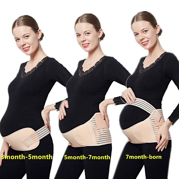 Svangerskapsstøttebelte - Bomull - Maternity Abdominal and Back Support - Beige (Størrelse M90-120cm)